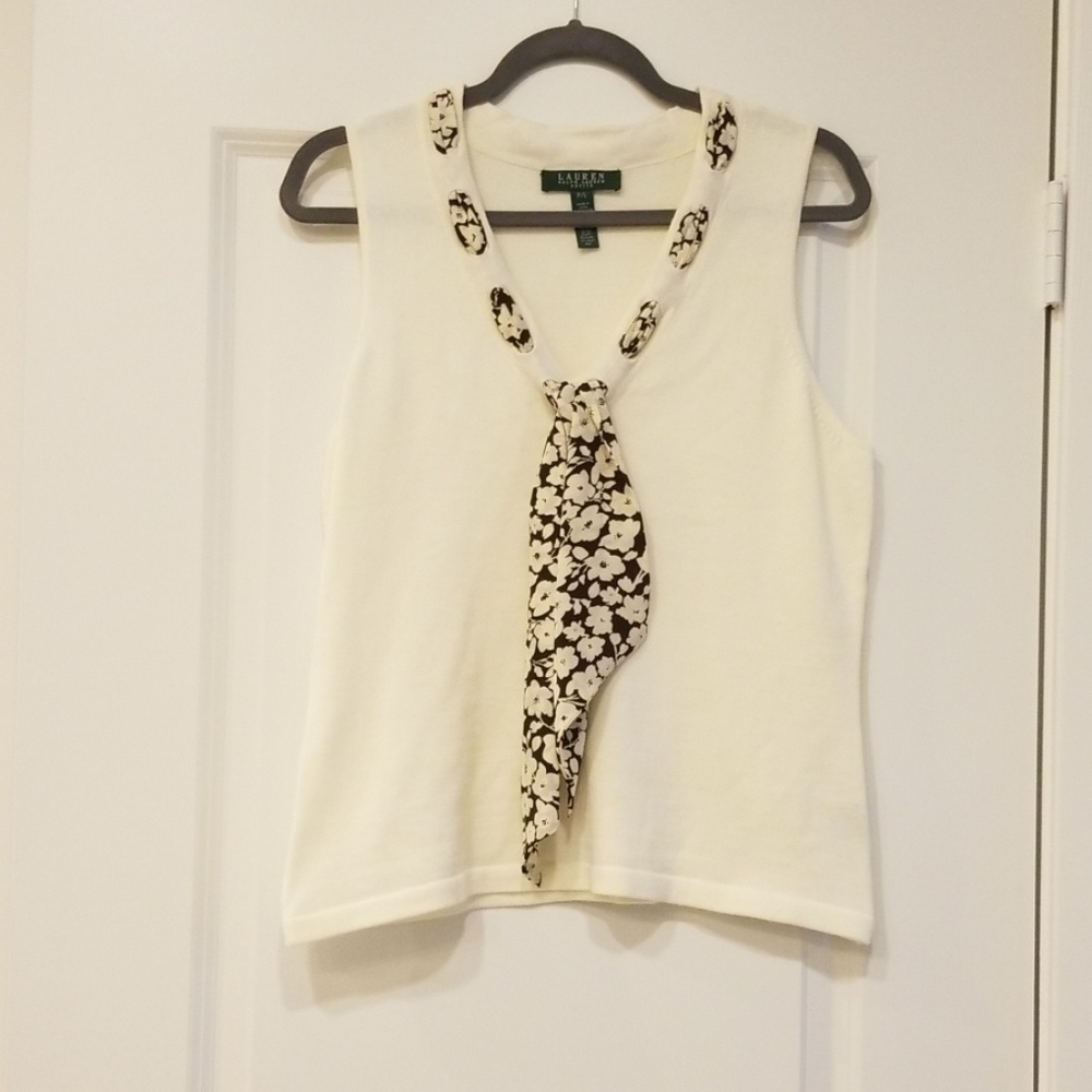 Ralph Lauren cotton V neck sleeveless sweater